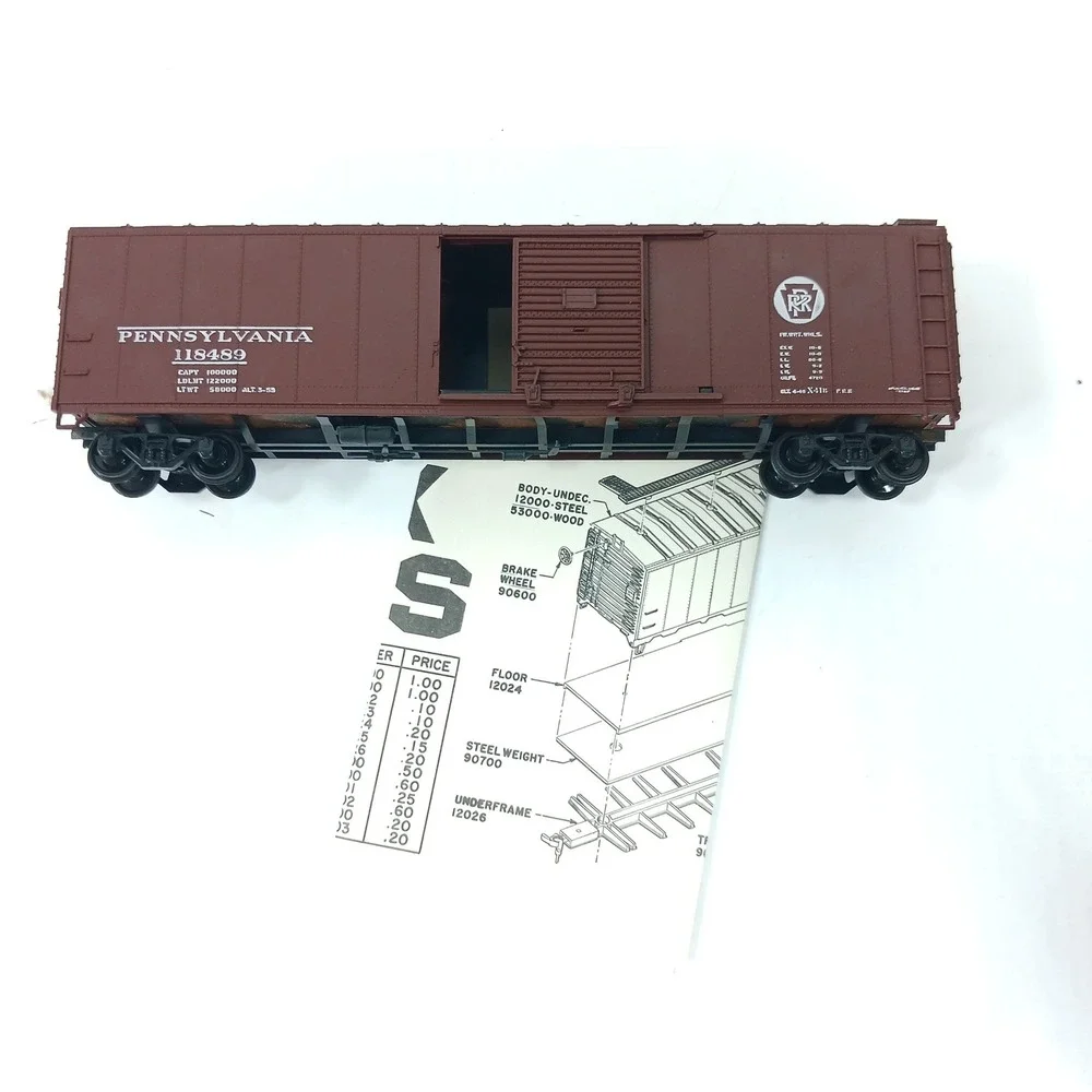 Athearn HO Scale Pennsylvania Railroad 50Ft Sgl Dr Box Car 5059 PRR 118489 Brown